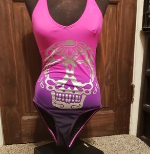 HOT TOPIC SILVER SHULL PINK/PURBLE OMBRE